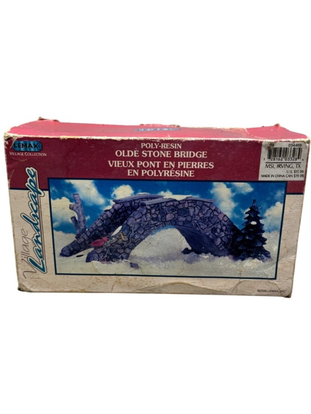 Lemax Olde Stone Bridge Polyresin Christmas Village Accessory tree 8.25" READ